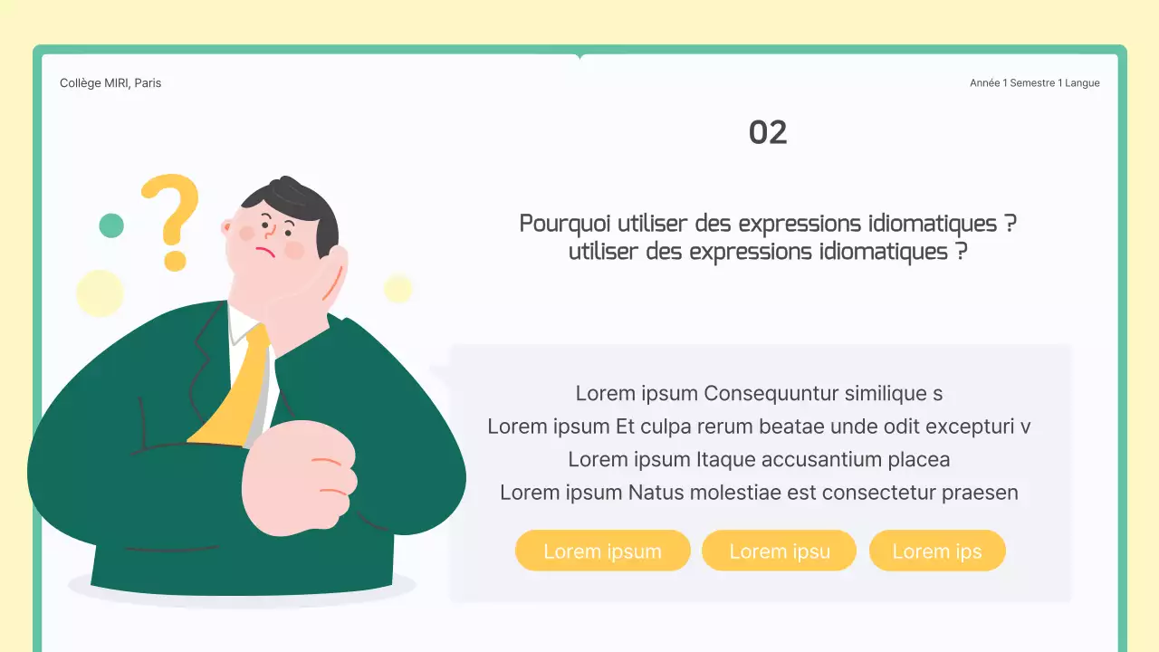 Leçon sur le concept du livre vert et jaune pour les expressions idiomatiques coréennes de l'école secondaire