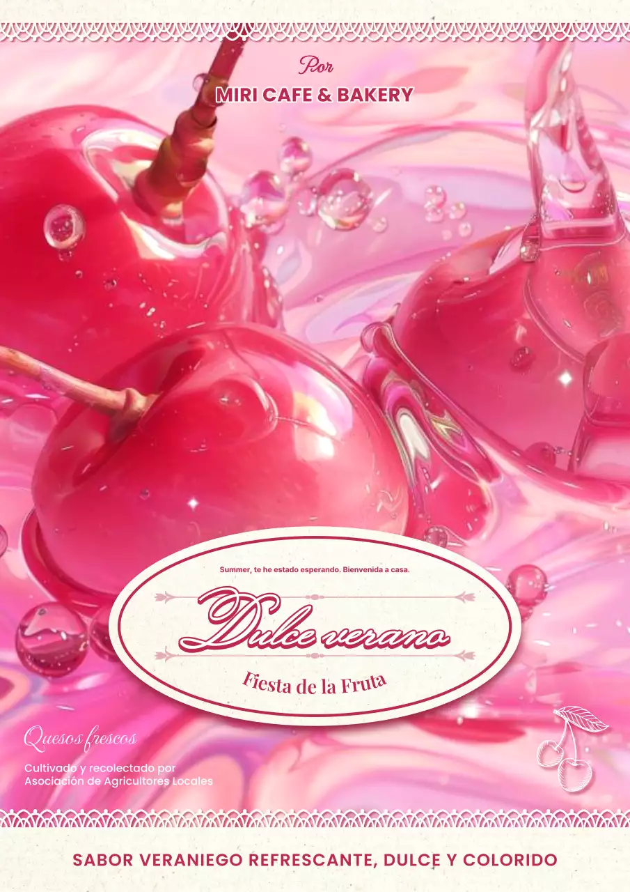 Promueva una fiesta retro de la fruta de verano en rosa intenso