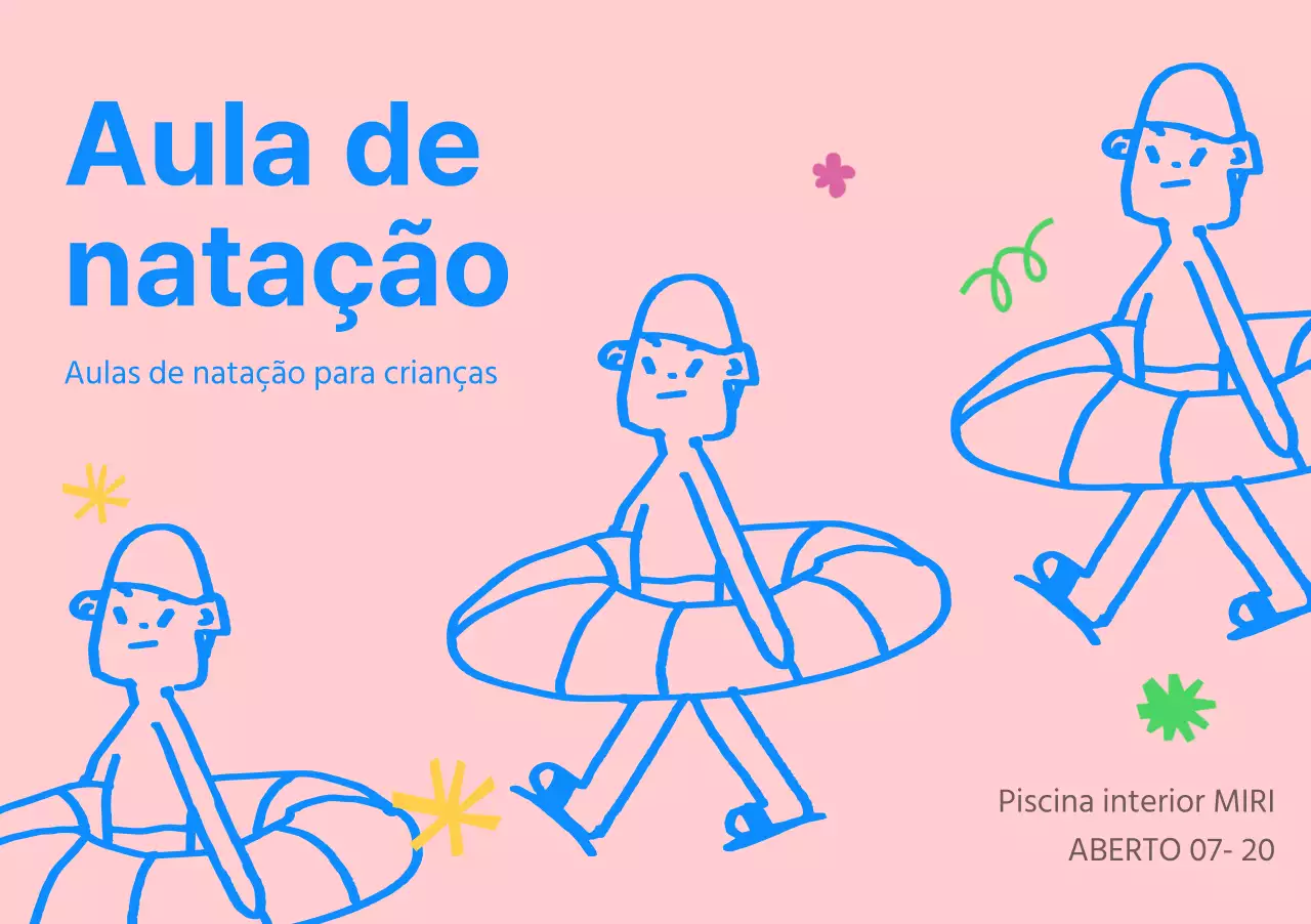 Promover centros de natação e de educação física para crianças azuis e cor-de-rosa