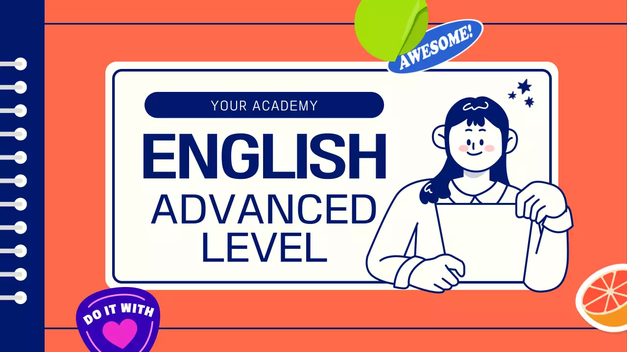 Orange Trendy English Course Advertisement Presentation