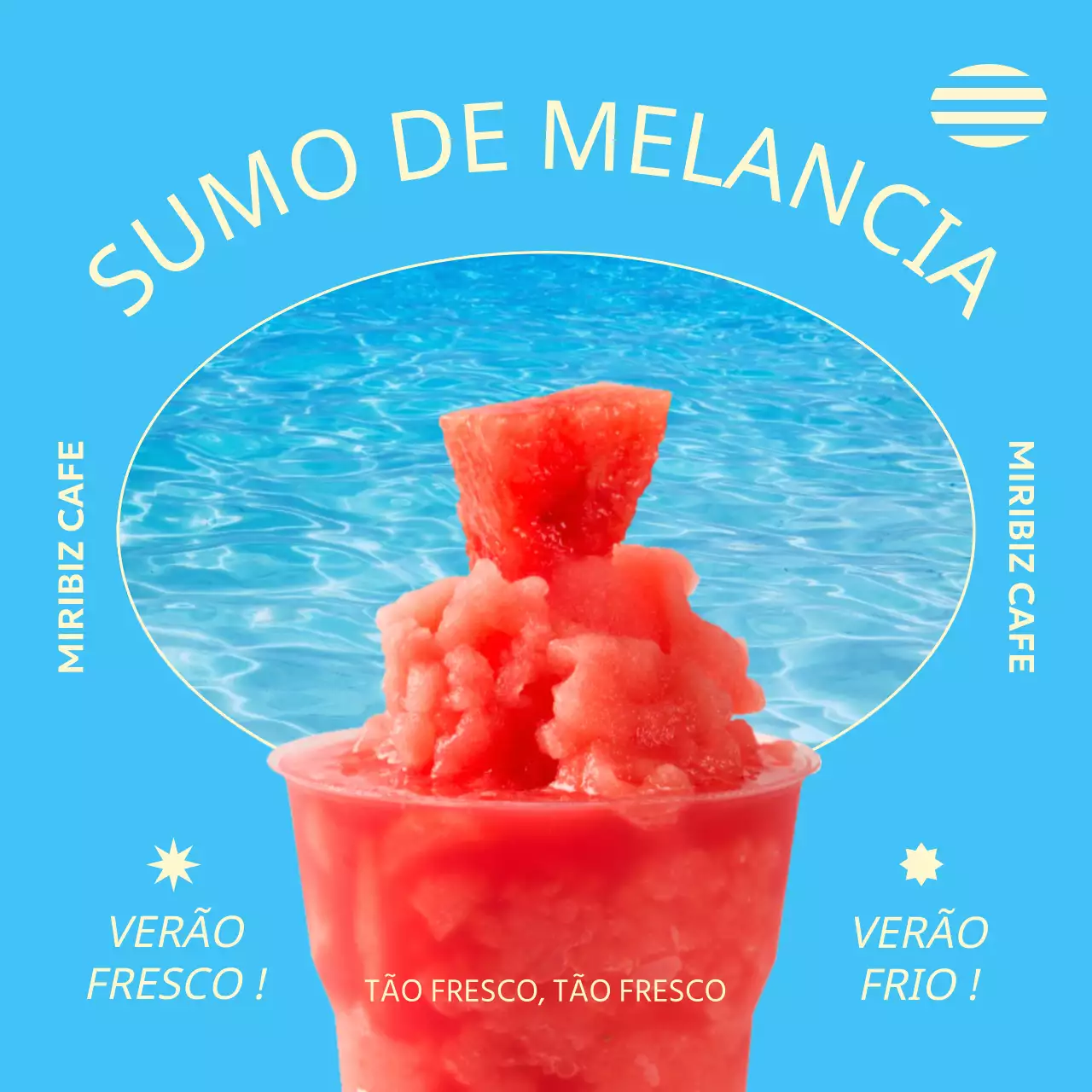 Faixa de sumo de melancia para se refrescar no verão