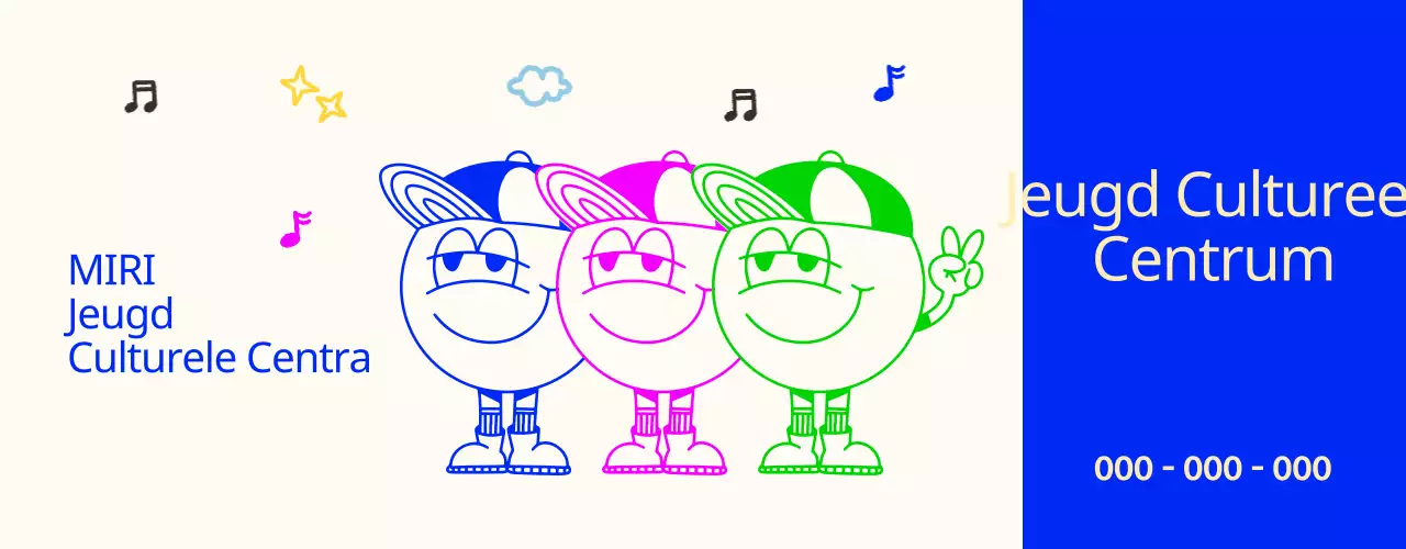 Fleurig en schattig cultureel jeugdcentrum met jeugdfiguren