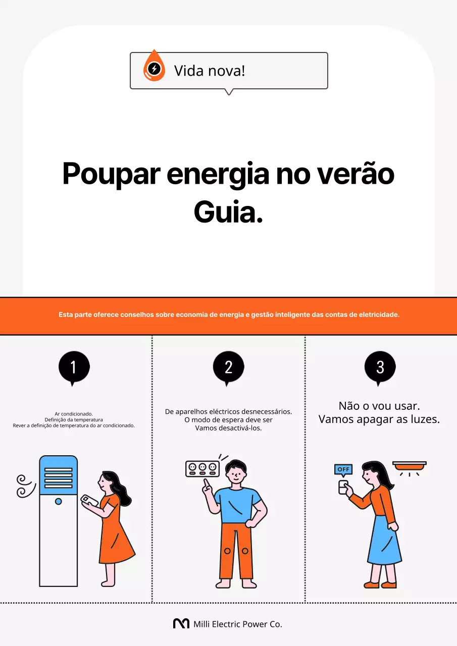 Uma simples campanha de cooperação laranja e preta para poupar energia!