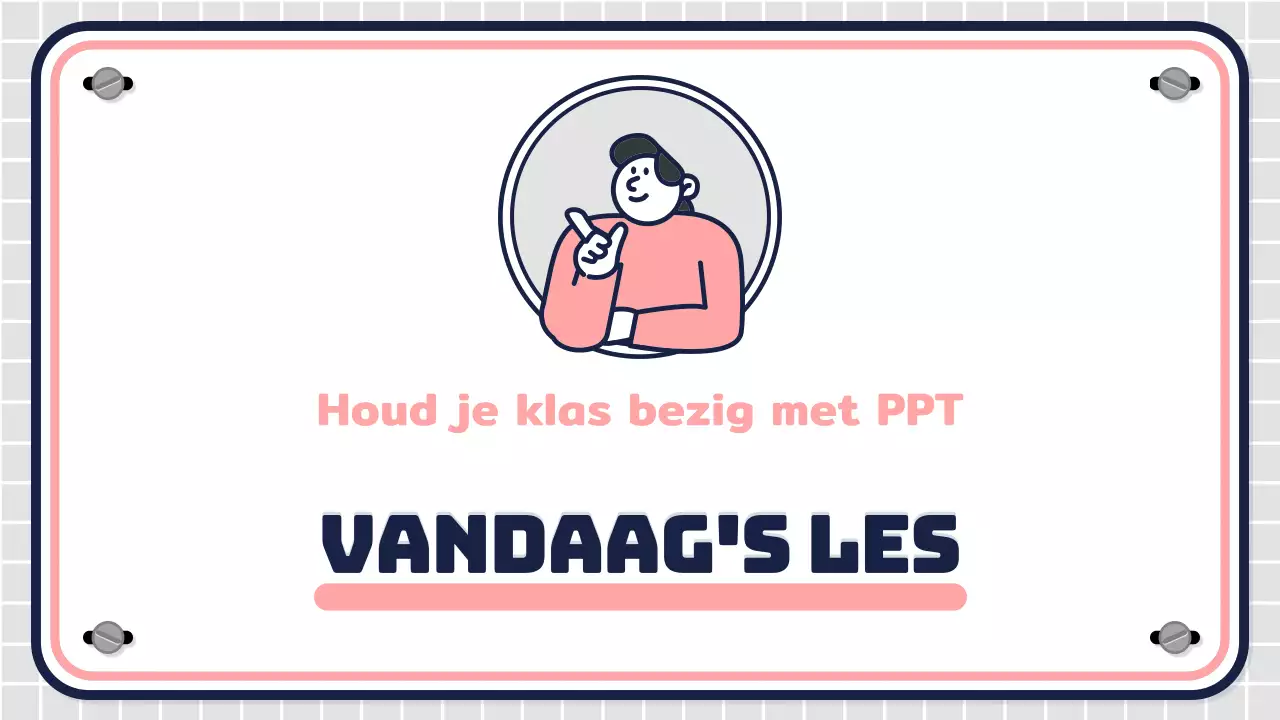 Lesplannen voor de middelbare school met roze en mintkleurige figuurtjes