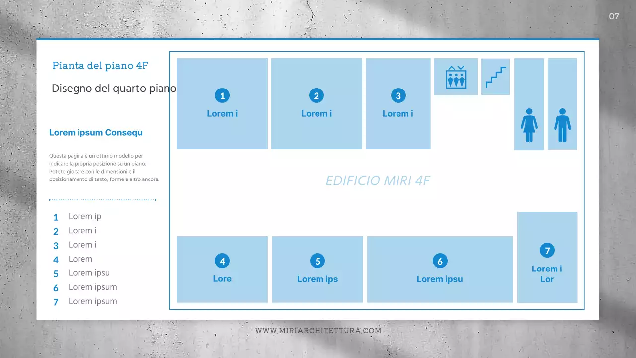Briefing di design architettonico semplice in blu e grigio