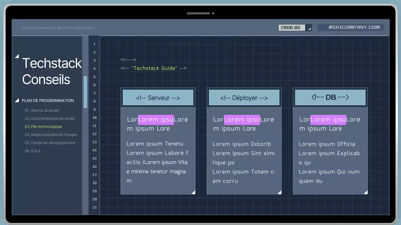 Prospectus du programme de codage des développeurs de style cybernétique en bleu marine et jaune