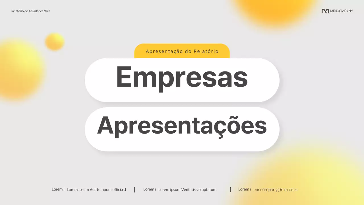 Um relatório empresarial moderno em amarelo e cinzento