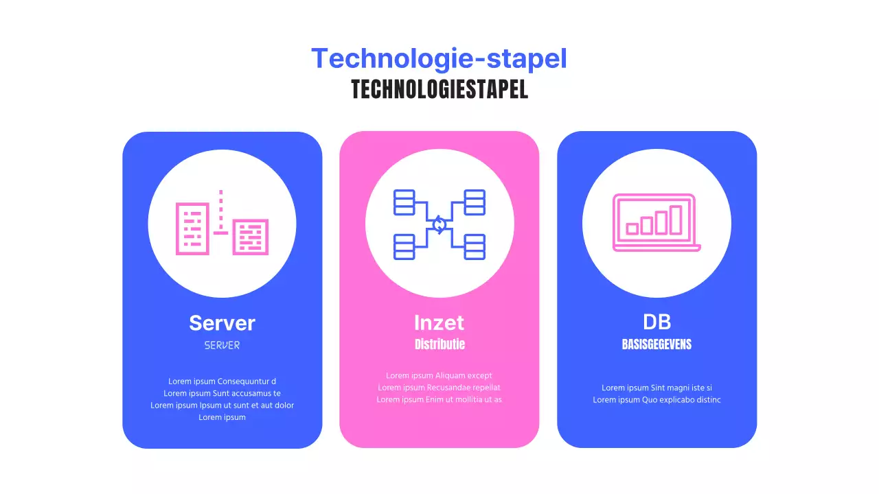 Een eenvoudige projectbeschrijving voor webontwikkeling in blauw en roze