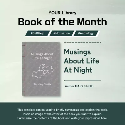 Grey Simple Book Summary Social Media Post