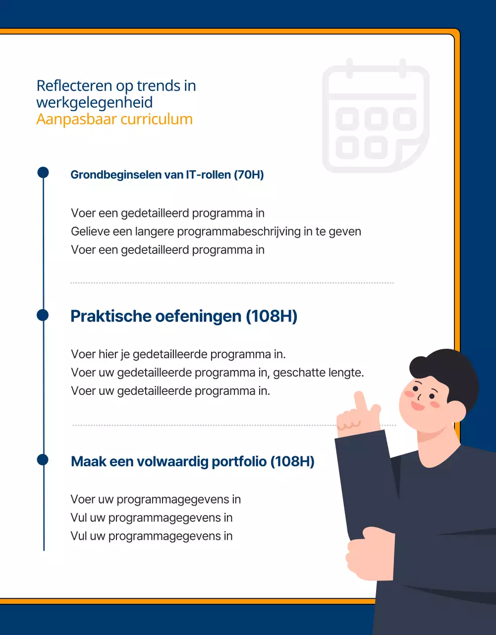 Een marineblauwe jeugdwerkgelegenheidsacademie promoten