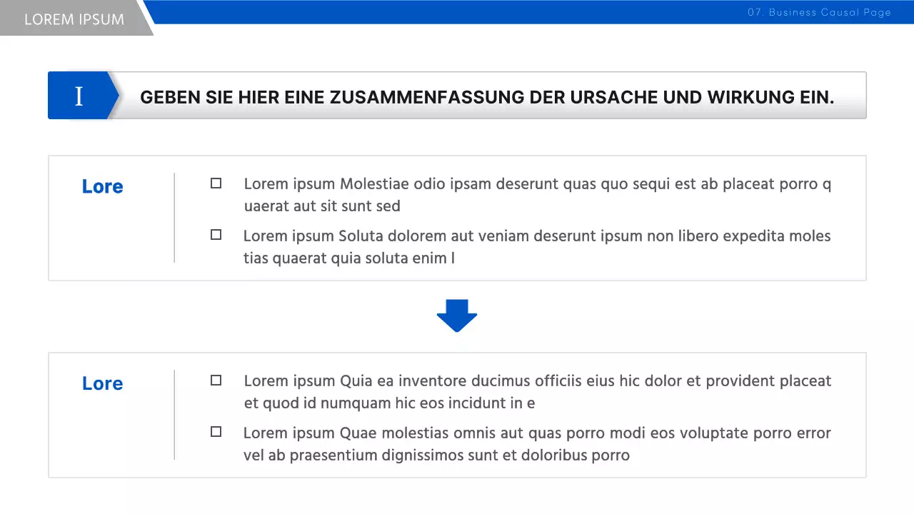 Ein einfacher Geschäftsstrategiebericht in Blau und Schwarz
