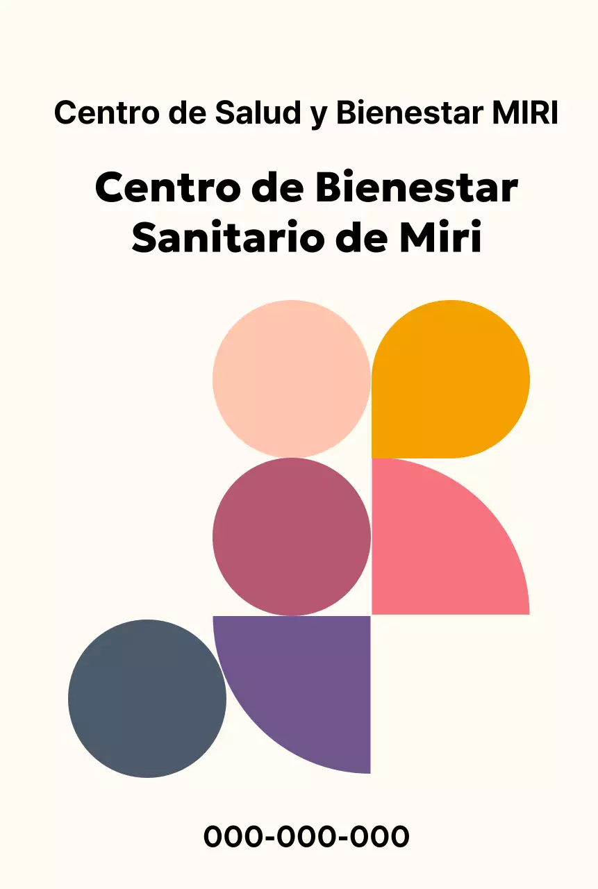 Centro de salud y bienestar sencillo con formas coloridas