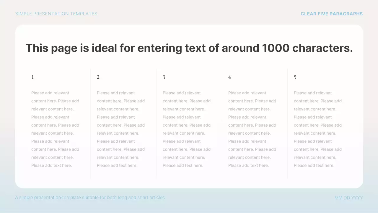 Blue Simple Template Presentation
