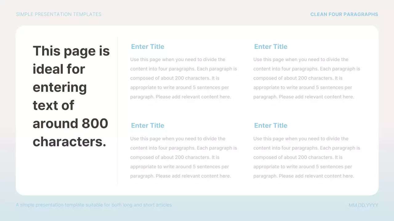 Blue Simple Template Presentation