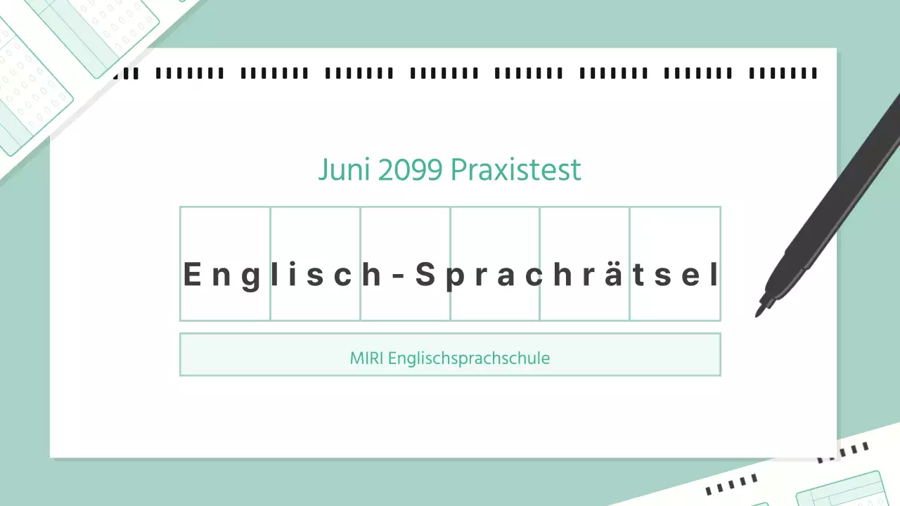 Abstrakte Ressourcen für kostenlose Englisch-Praxistests