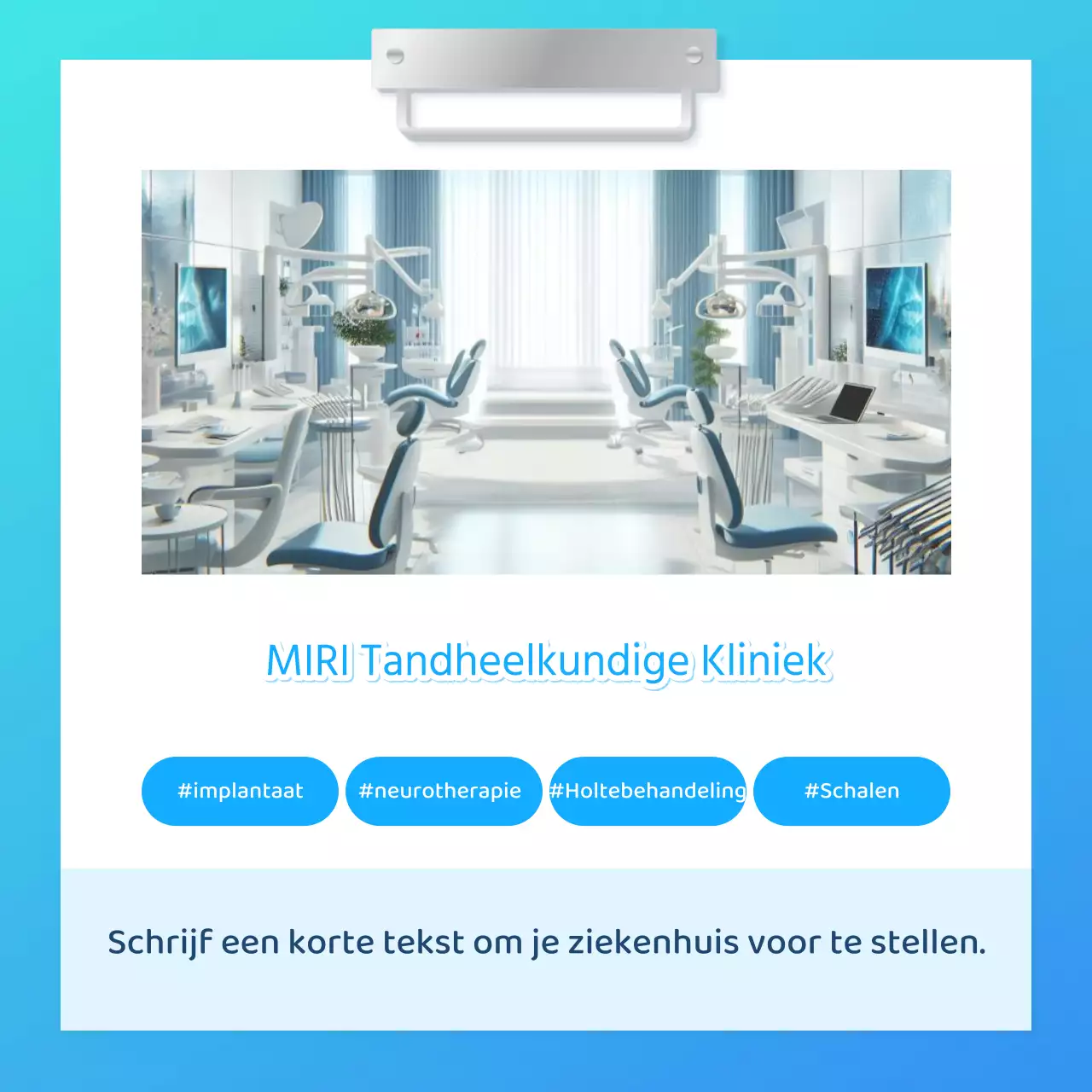 Promoot uw lichtblauwe tandartspraktijk