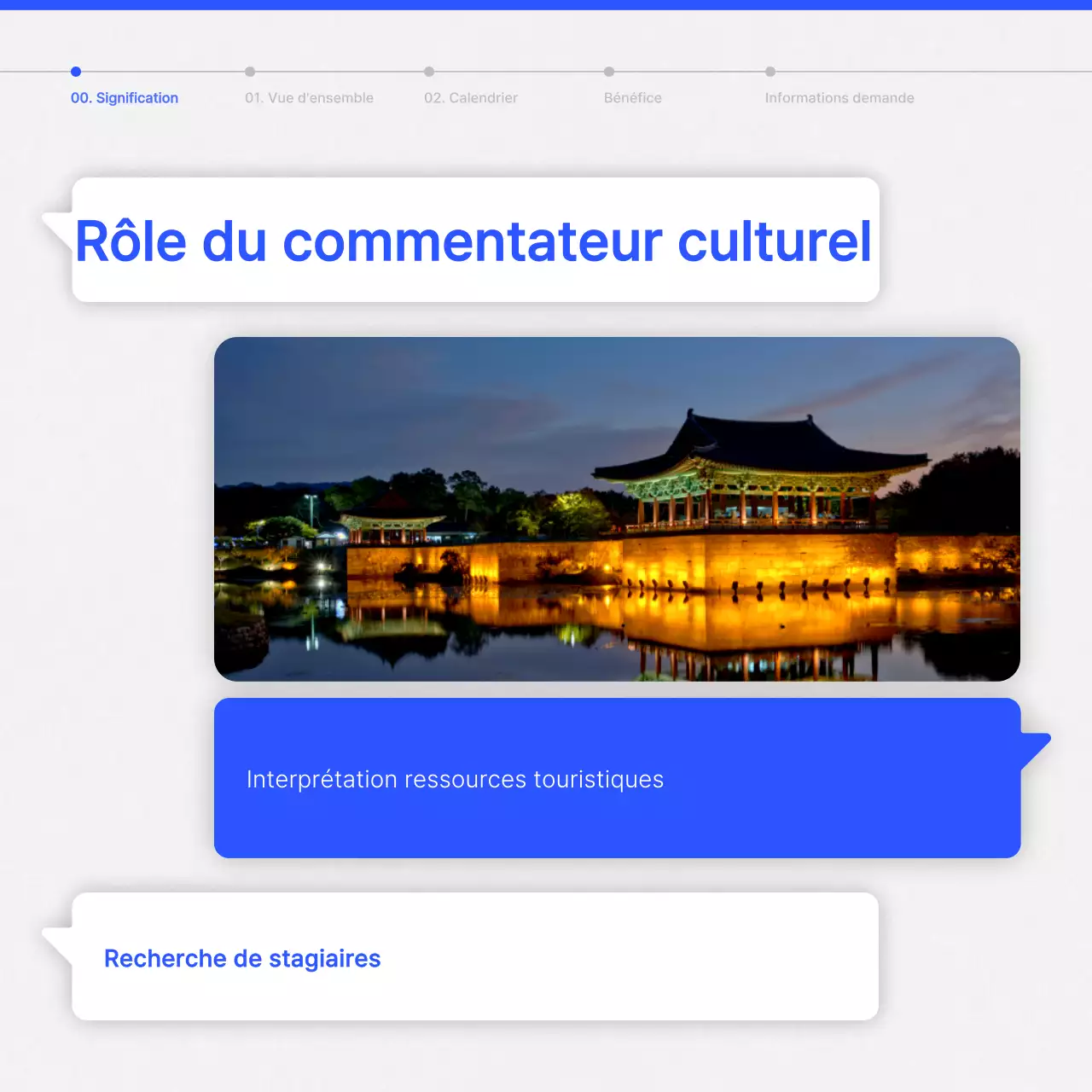 Guide de formation des interprètes culturels modernes en bleu et blanc