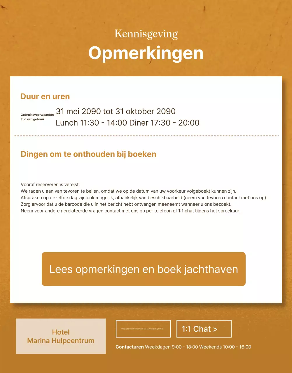 Een luxueus hotelbuffet in sinaasappels en bruintinten post