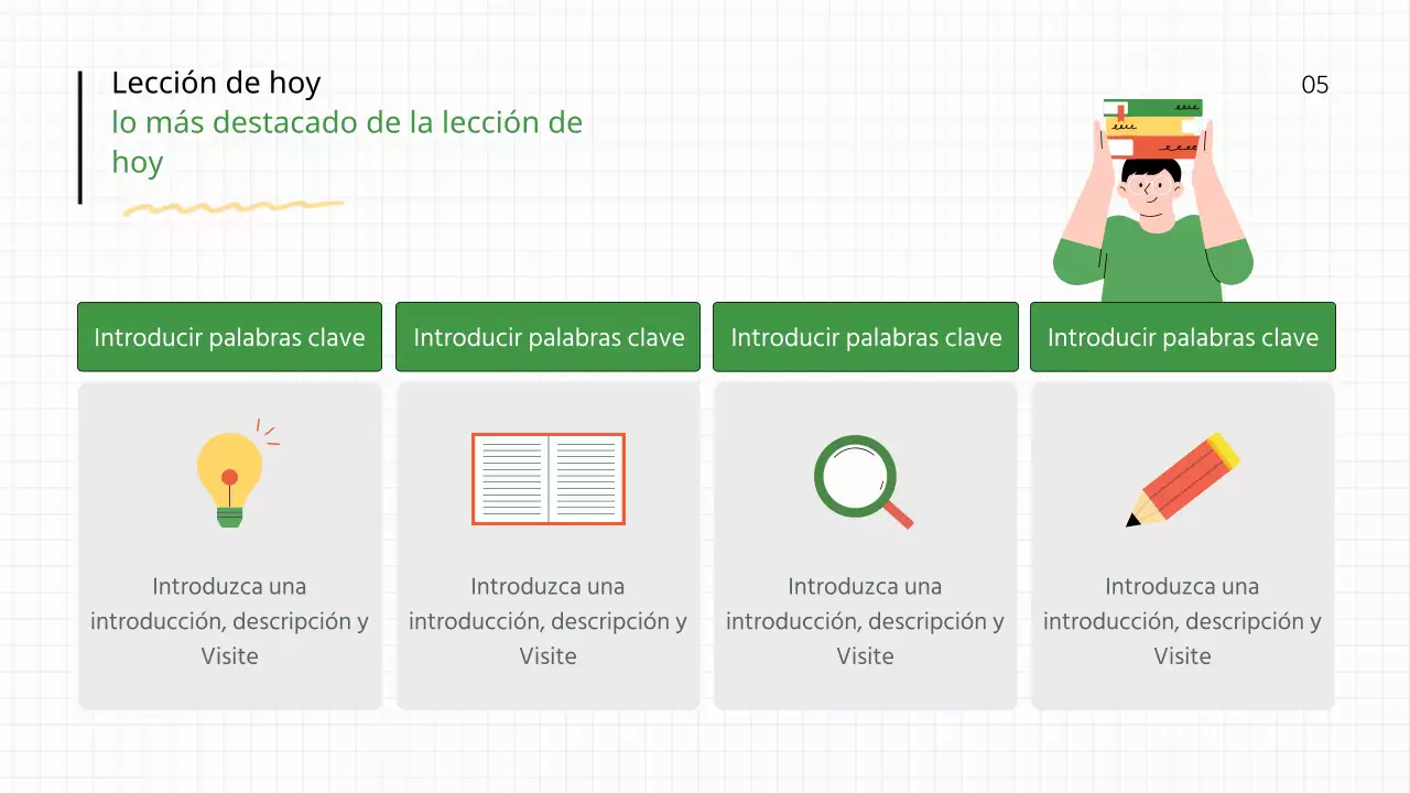 Plan de clases para profesores de escuela en blanco y verde