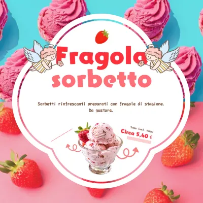 Promuovere i gelati estivi di base in rosso e rosa