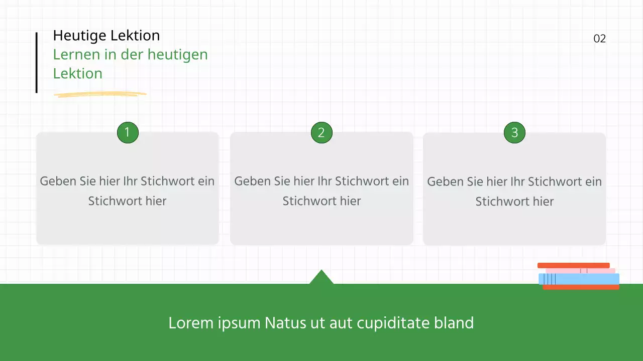 Einfacher grün-weißer Schullehrer-Lehrplan