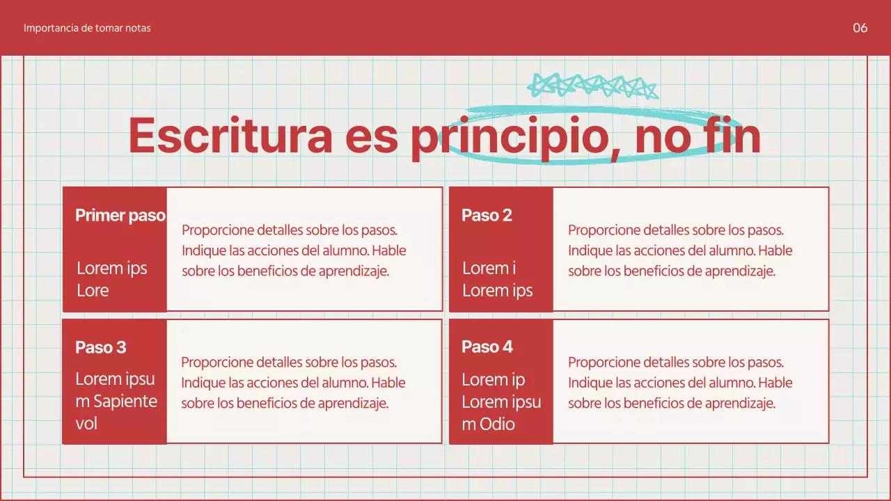 Guía para tomar notas sencillas en azul y celeste
