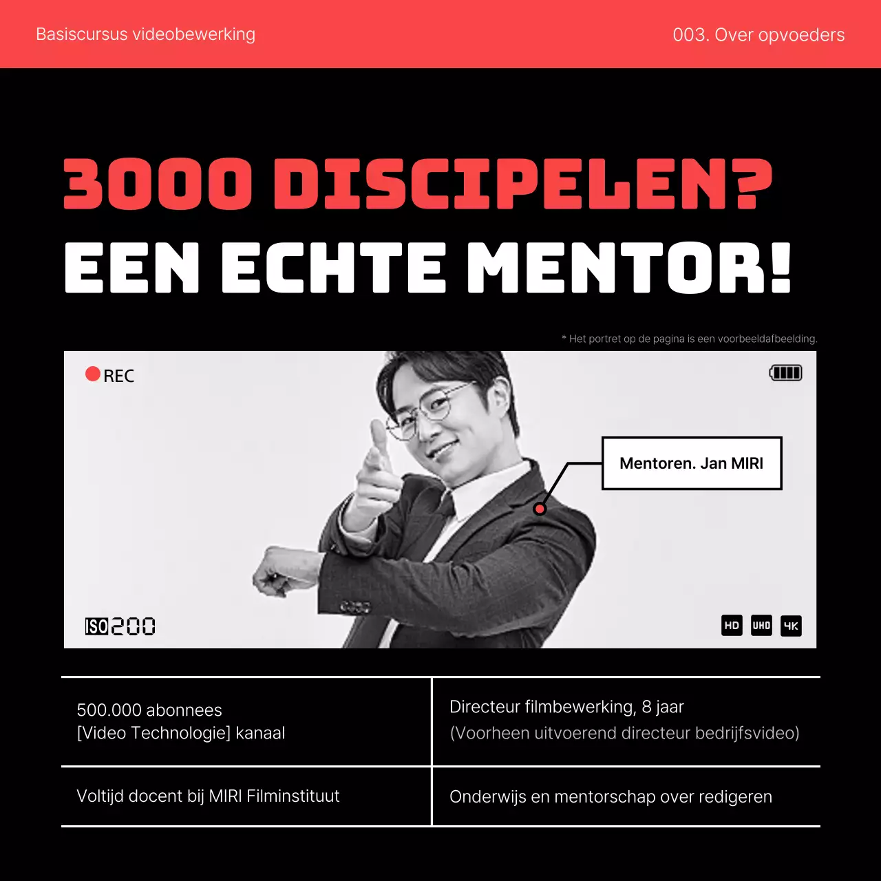 Promoot een eenvoudige rode en zwarte cursus voor zelfverbetering bij het bewerken van video's