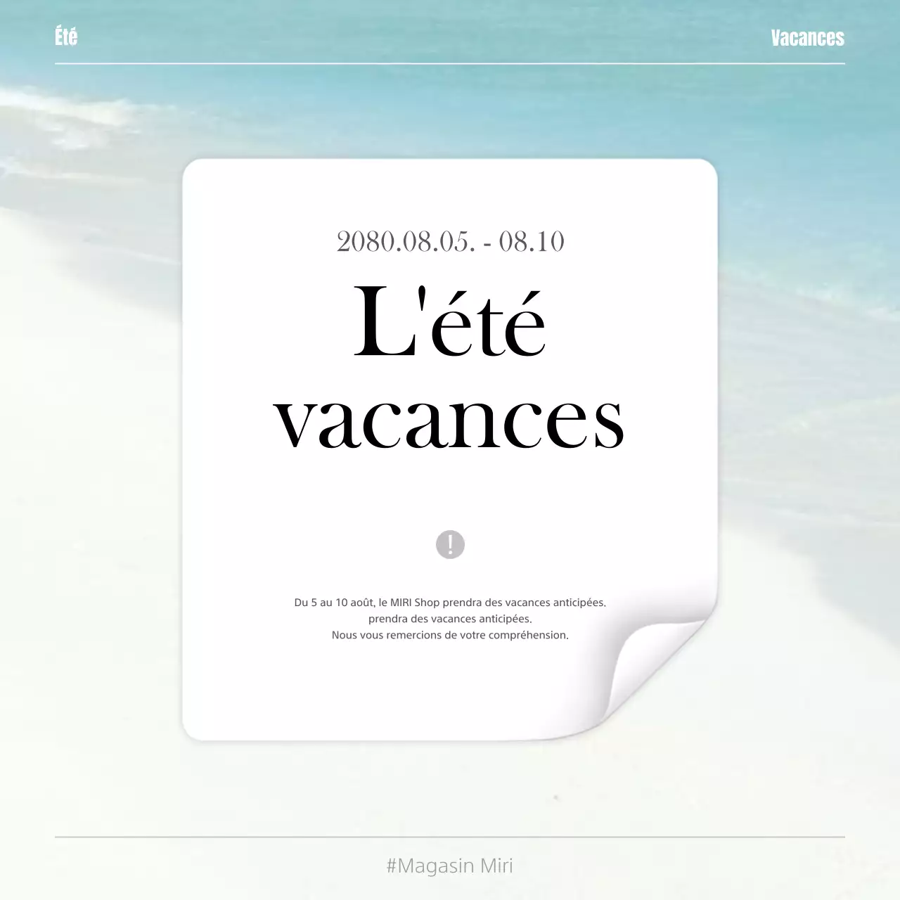 Pop-up moderne d'itinéraire de vacances d'été en blanc et bleu clair