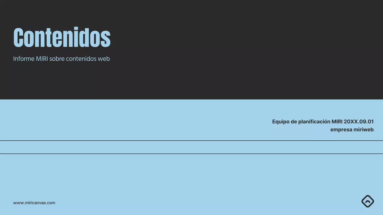 Un sencillo informe en gris y azul claro