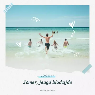 Een mooie zomervakantie zee post in lichtblauw en wit