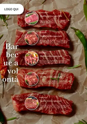 Semplice annuncio di carne a volontà in bianco