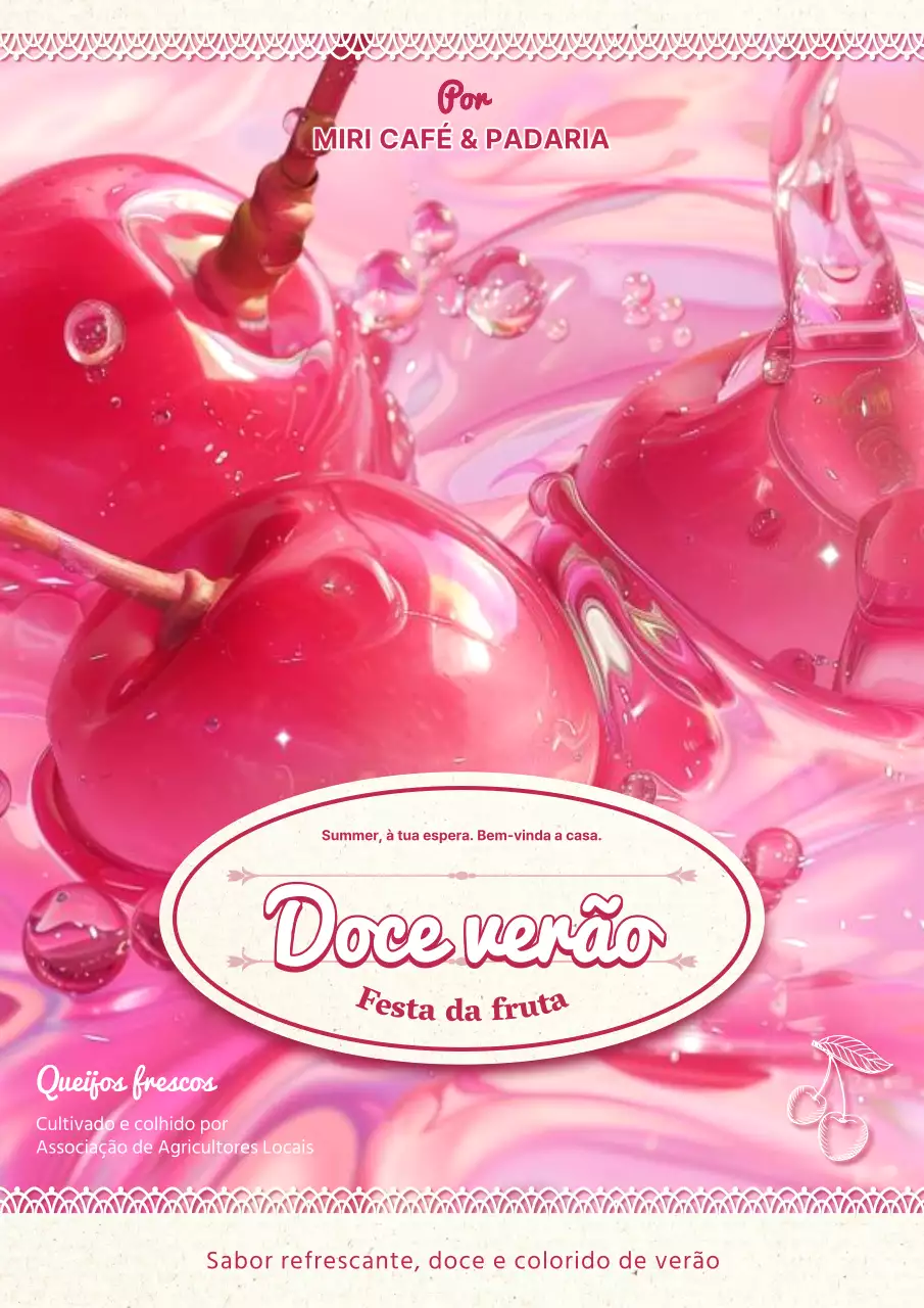 Promover um festival de fruta de verão retro em rosa choque