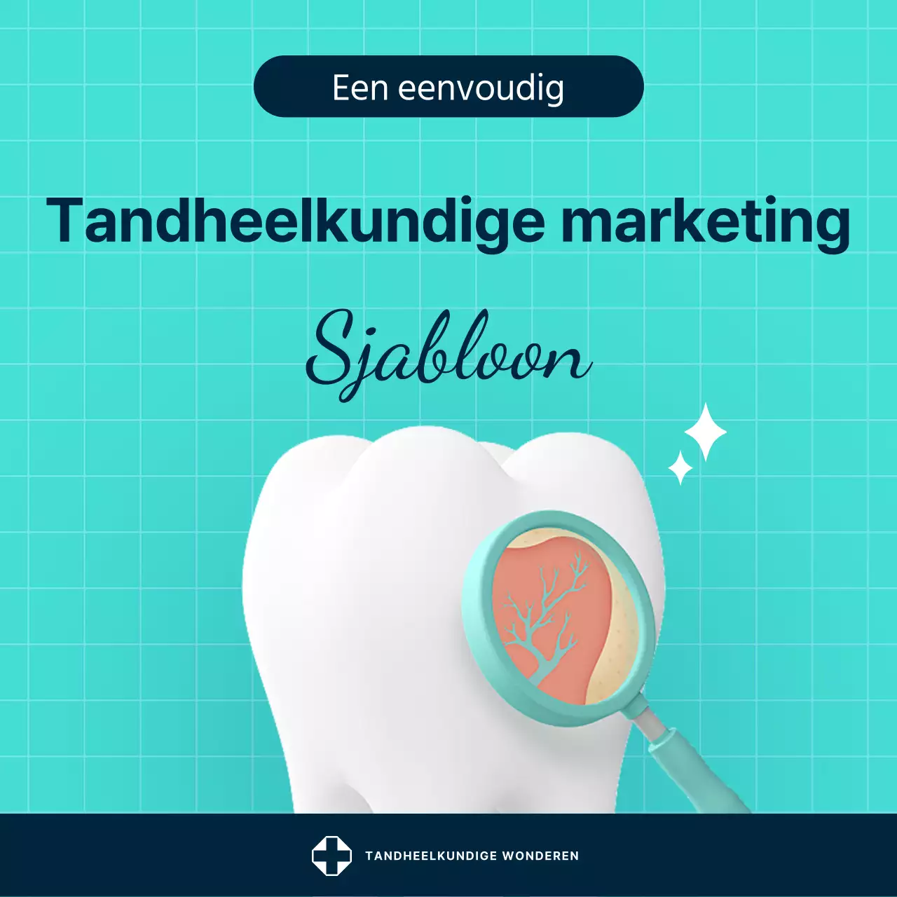 Een eenvoudige promotiepost voor tandartsen in mint en wit