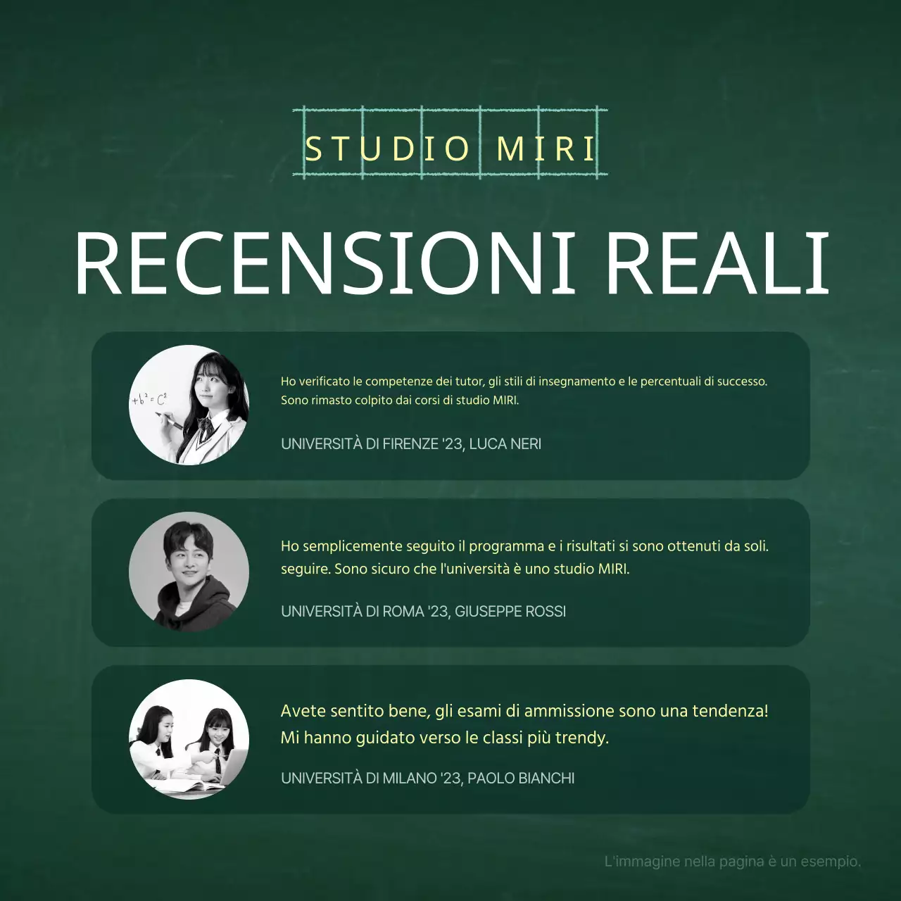 Un semplice prospetto scolastico verde e bianco