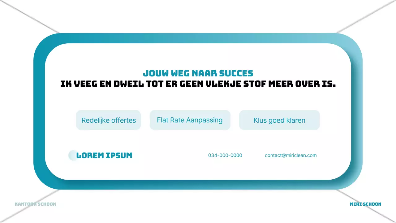 Een lichtblauwe, moderne verticale prospectus voor schoonmaakdiensten op kantoor