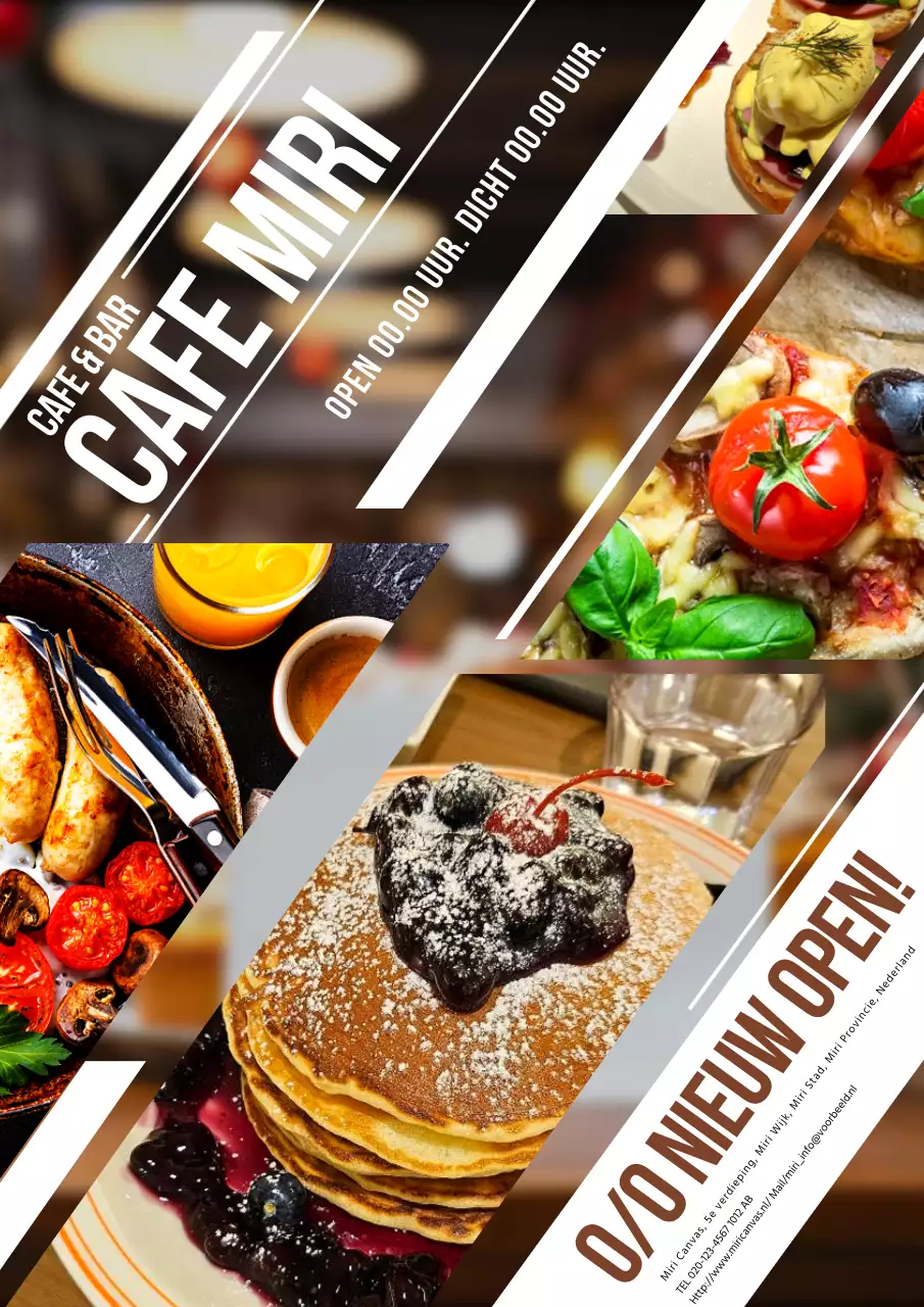 Een eenvoudige witte café-advertentie