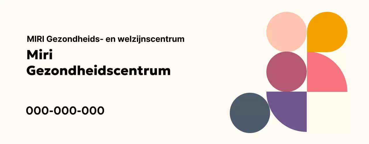 Eenvoudig gezondheids- en wellnesscentrum met kleurrijke vormen