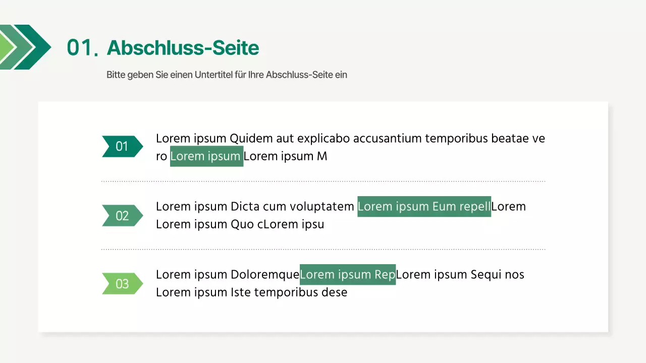 Ein einfacher Unternehmensbericht in Grün