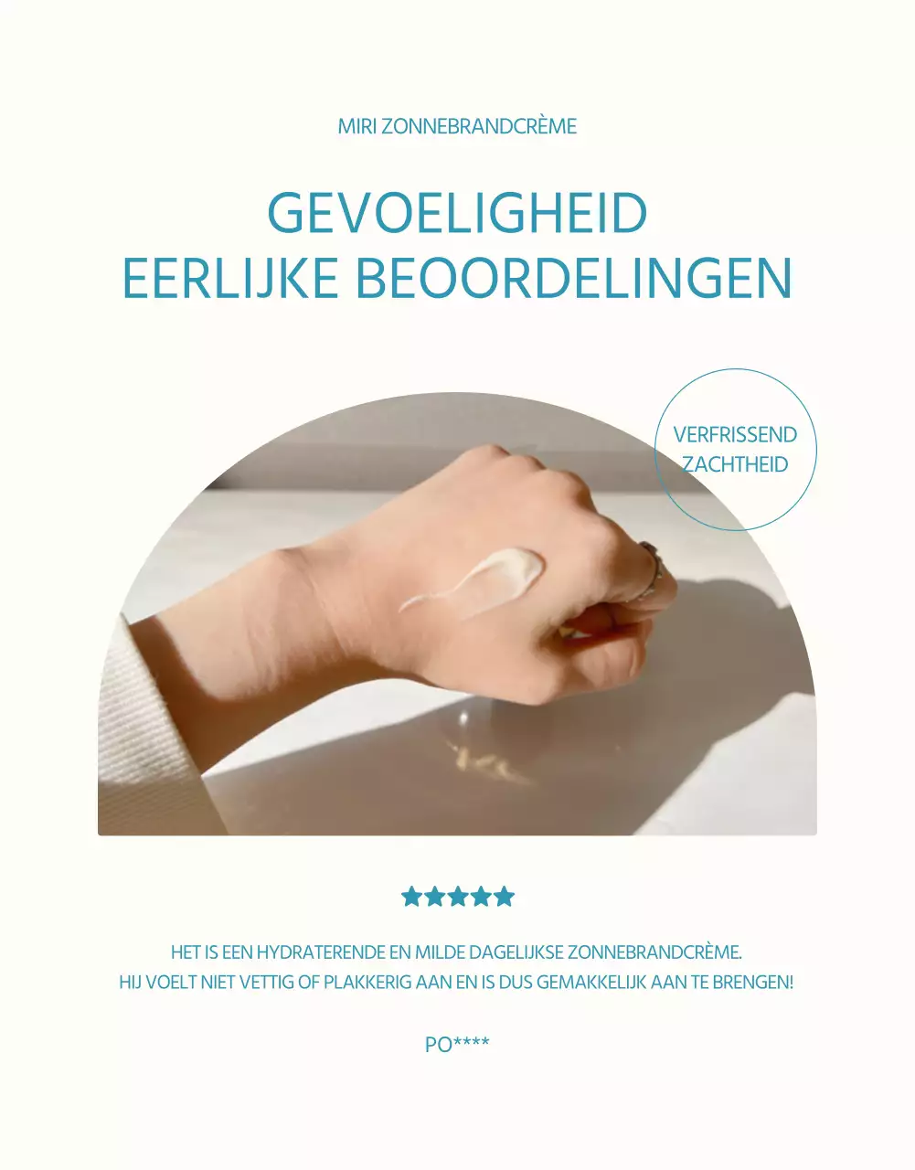 Een eenvoudige zonnebrandcrème in lichtblauw en oranje uitgelegd