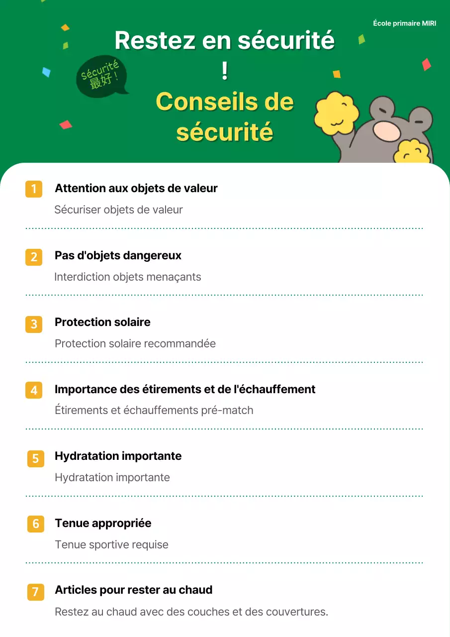 Promouvoir une journée sportive bleu clair et vert à l'école primaire