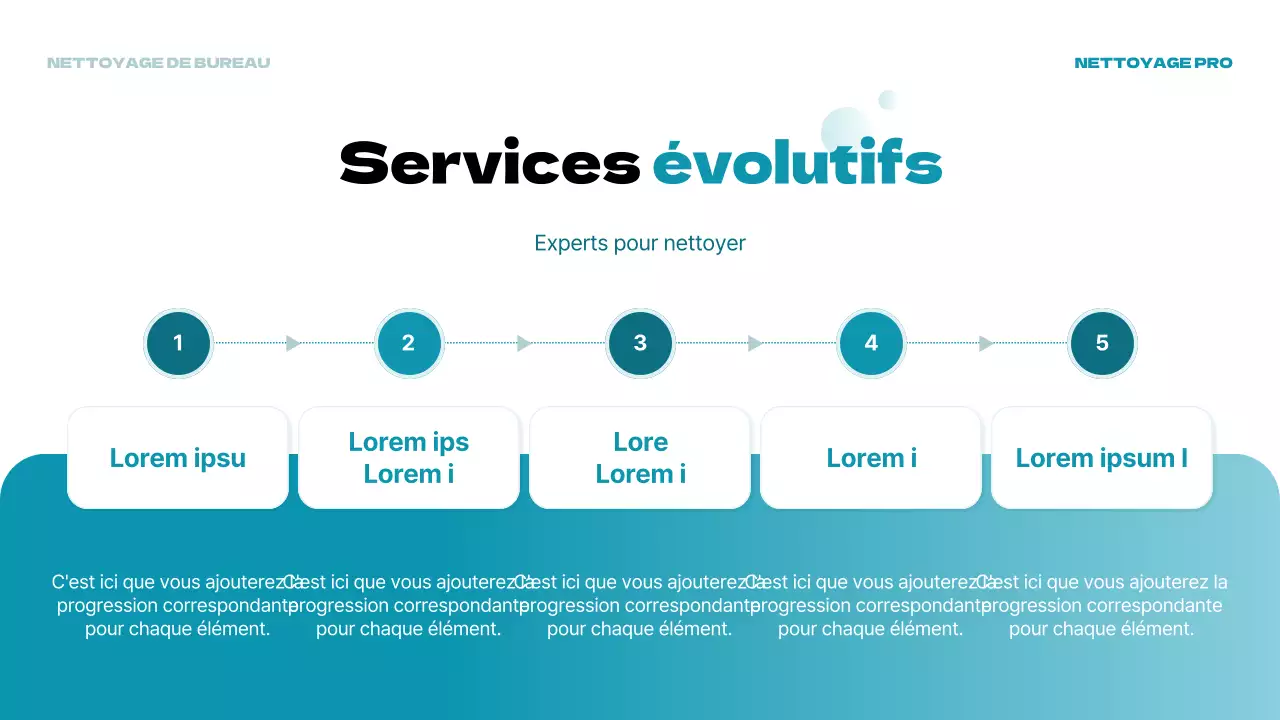 Prospectus vertical d'un service de nettoyage de bureaux moderne et bleu clair