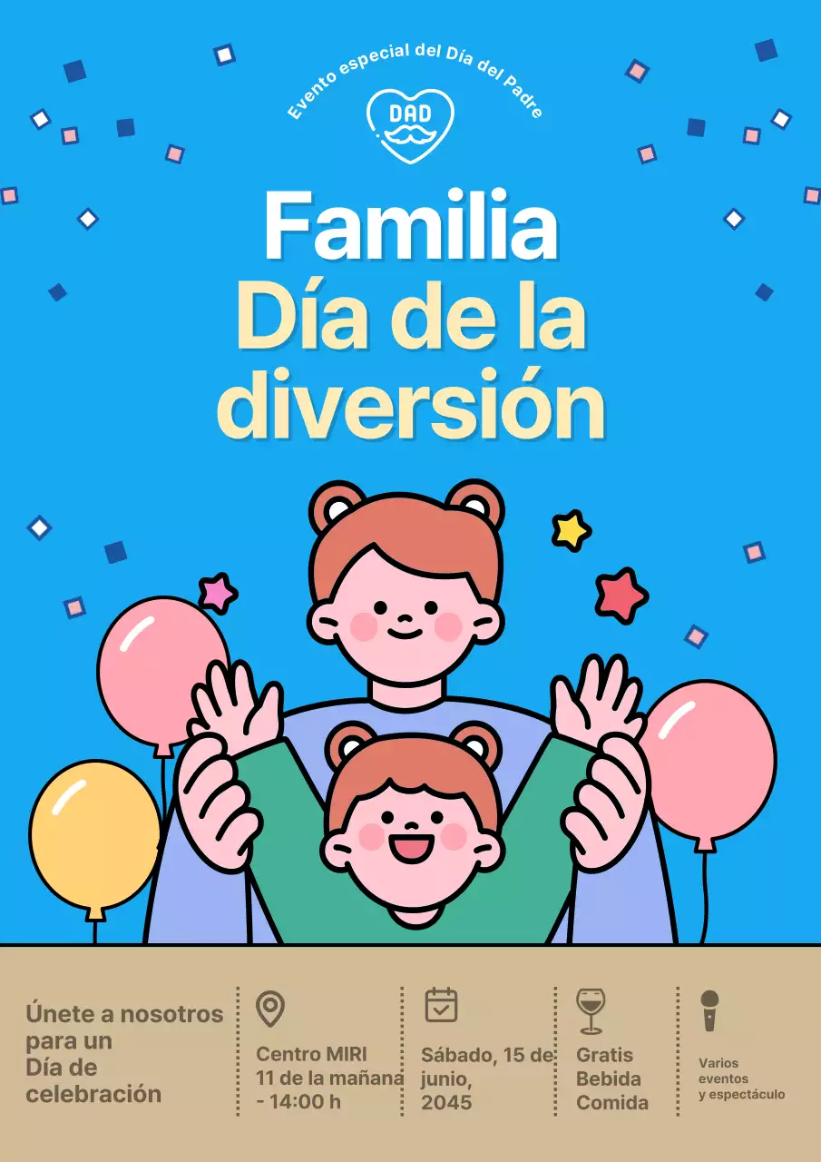 Promueva un acogedor evento del Día de la Madre en azul claro y beige