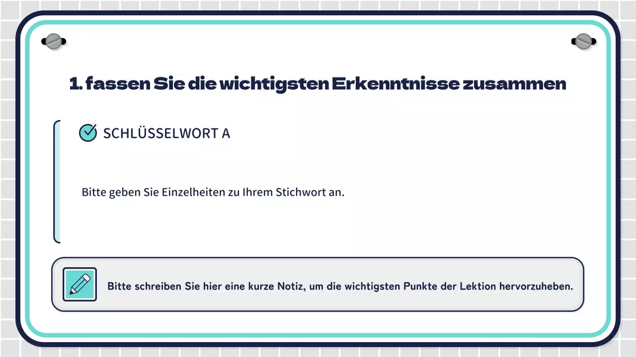 Unterrichtspläne für die Mittelstufe mit rosa und mintfarbenen Zeichen