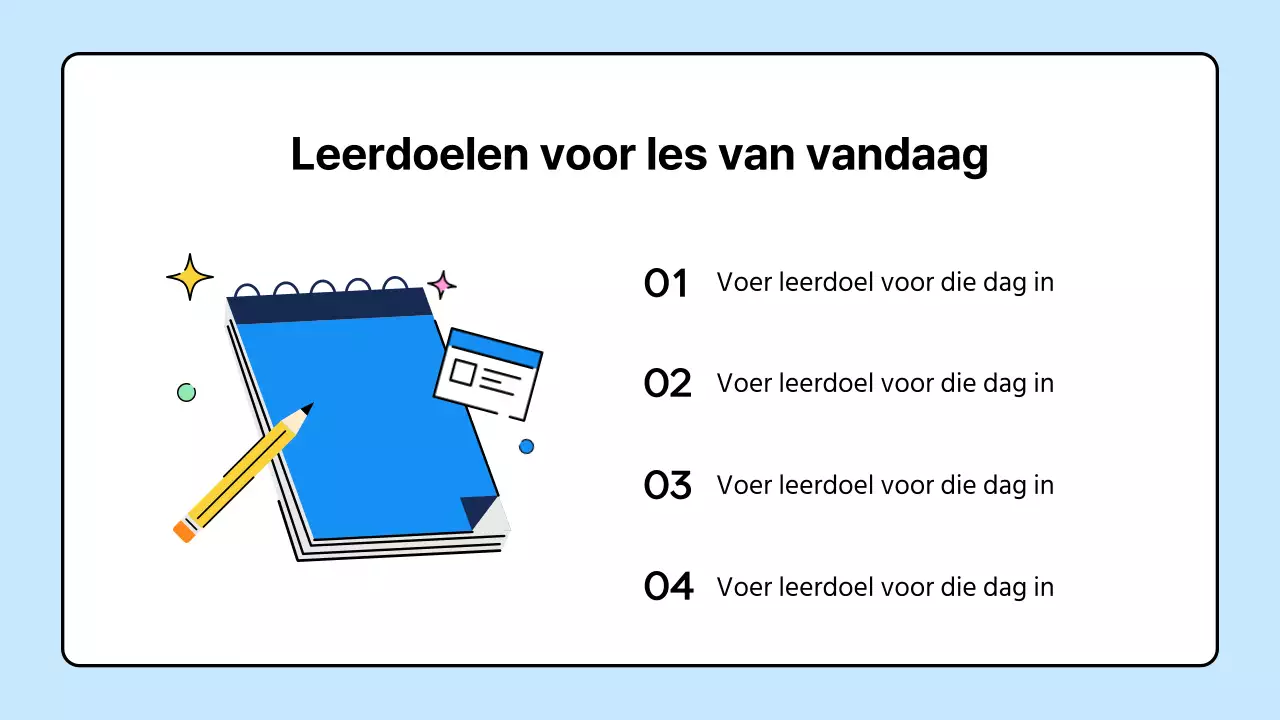 Leuke gele en blauwe schoolspullen