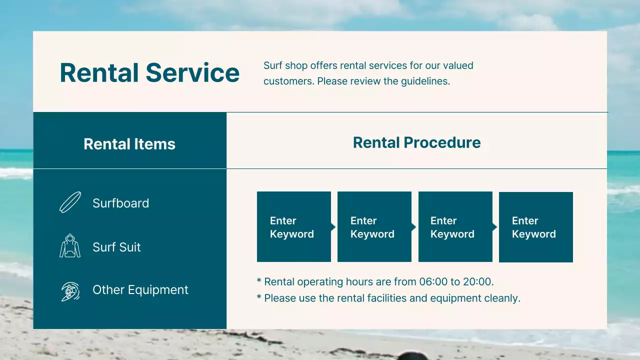Teal Minimal Surf Notice Presentation