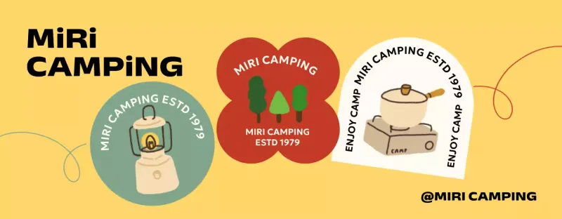 Khu cắm trại với nhiều hình dáng đa dạng và tranh vẽ tay trại