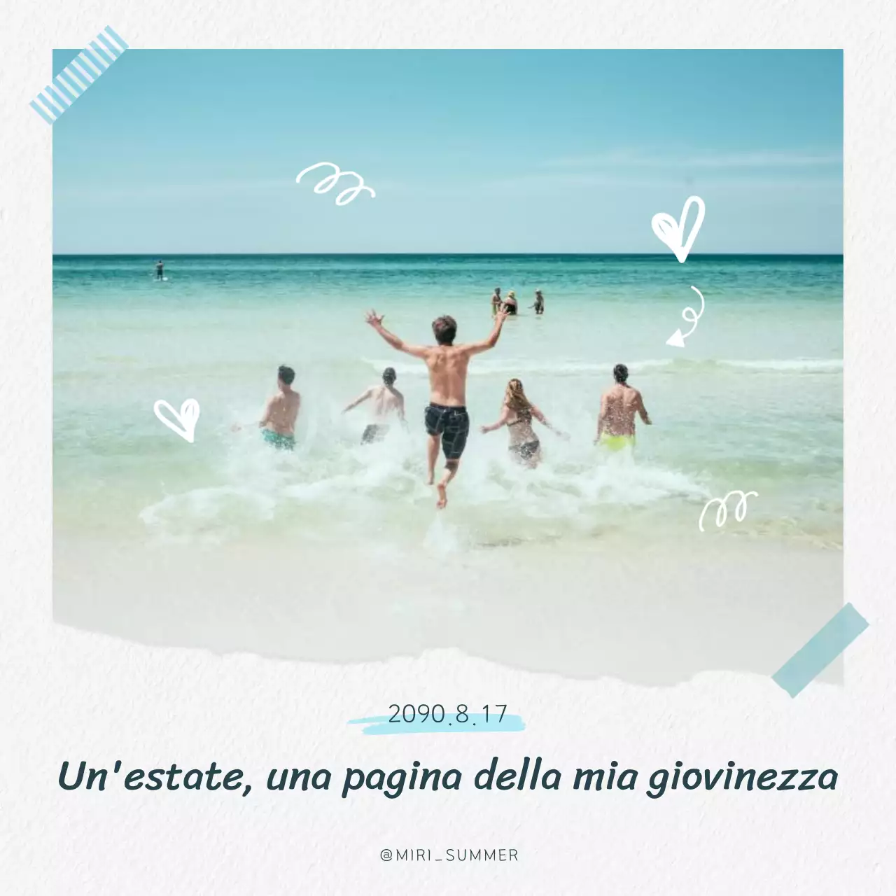 Un bel post sul mare delle vacanze estive in azzurro e bianco