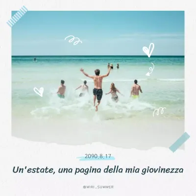 Un bel post sul mare delle vacanze estive in azzurro e bianco