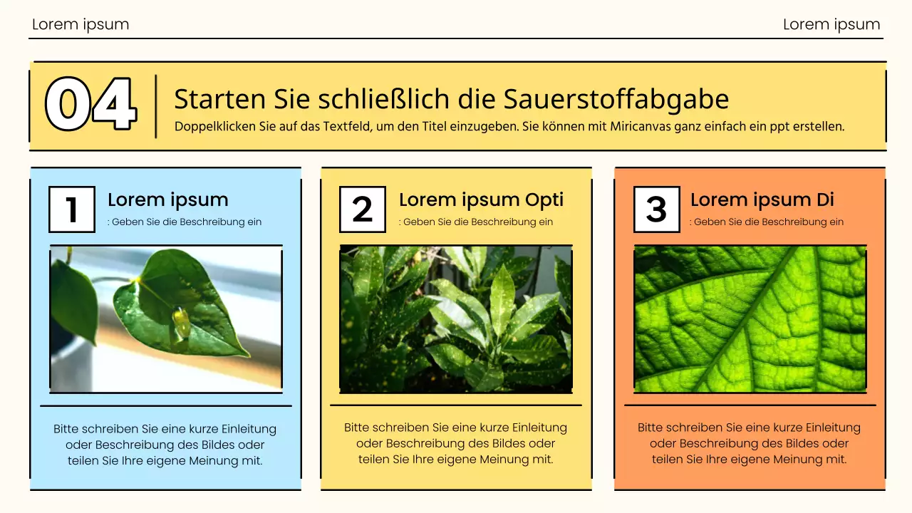 Photosynthese in einem knalligen Orange und Grün