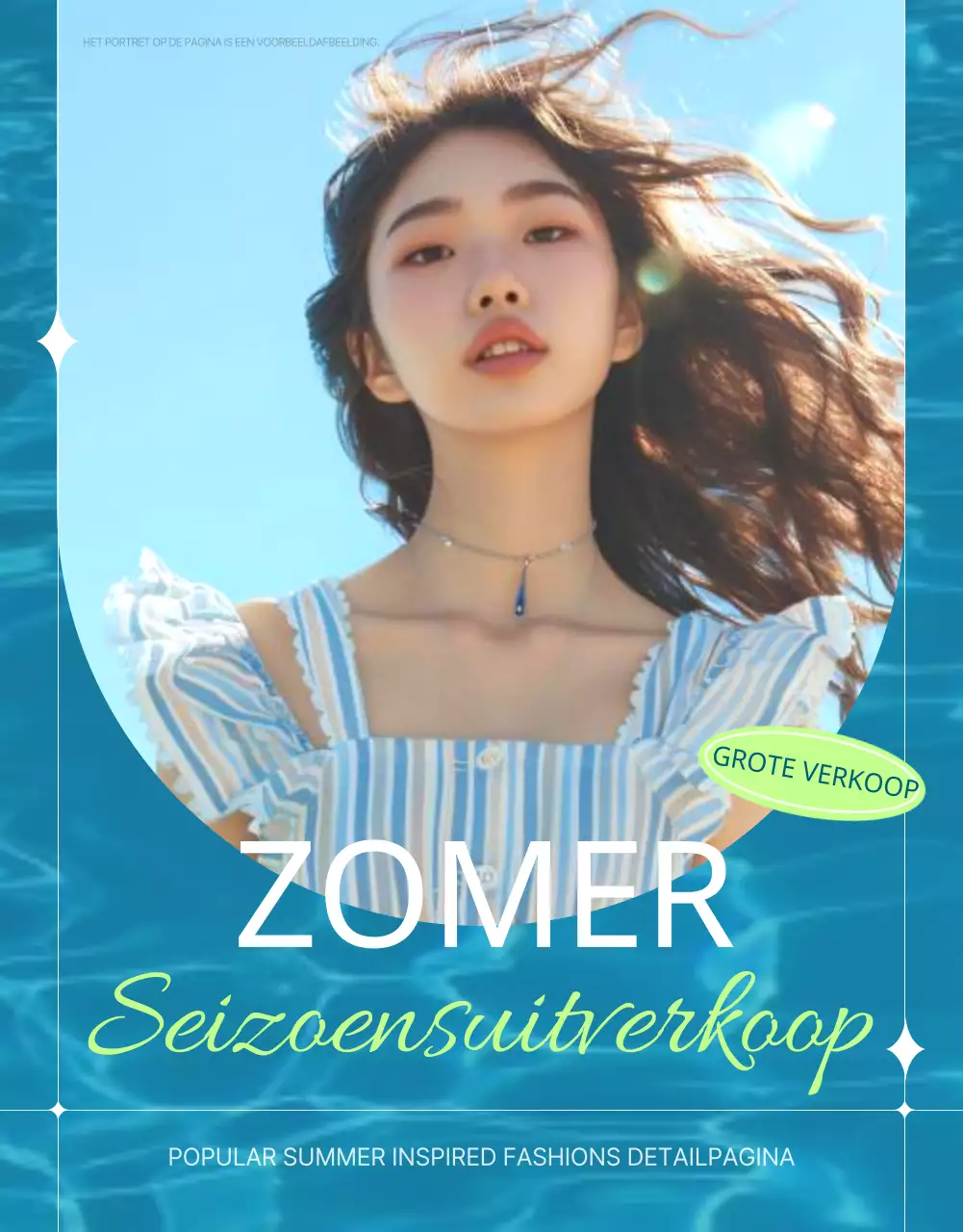 Promoot minimalistische zomermode in blauw en lichtblauw